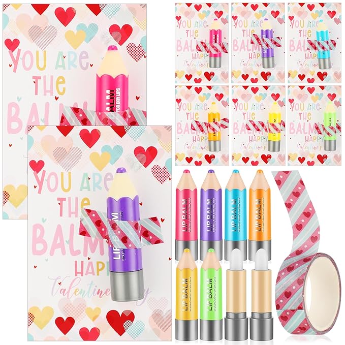 24 Sets Valentine's Day Lip Balm Tag