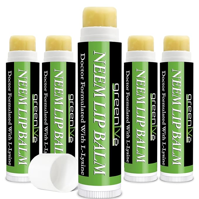 GreenIVe Neem Lip Balm, Vegan Lip L-Lysine,