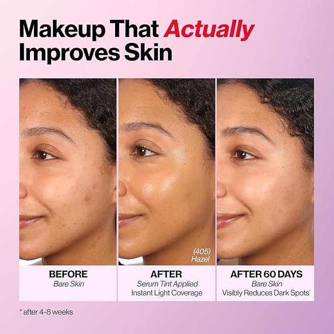 Revlon Illuminance Tinted Serum, Triple Hyaluronic Acid, Evens Out Skin Tone Over Time and Hydrates All Day, SPF 15, 605 Rich Mahogany, 0.94 fl oz.