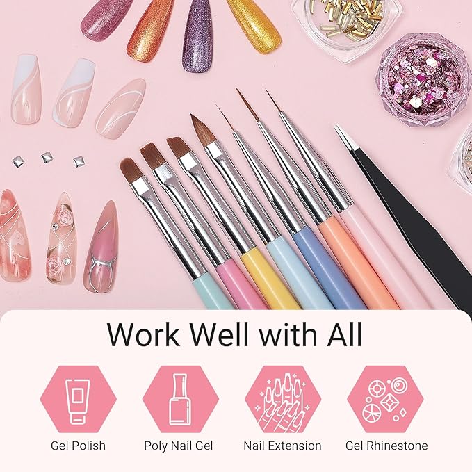 AIRSEE Nail Art Brush Set,
