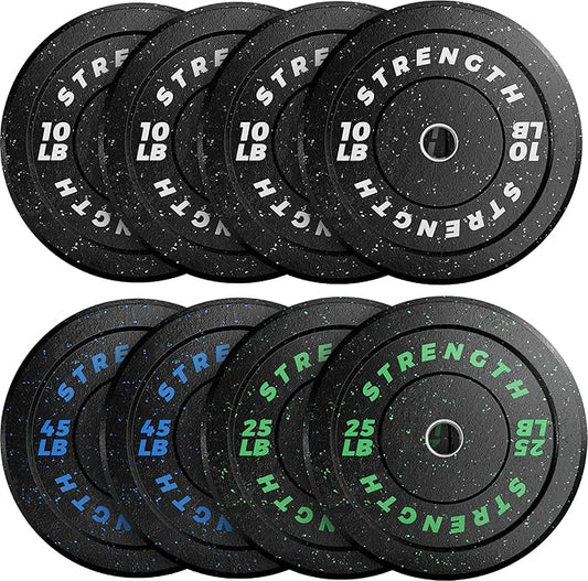 GIKPAL Bumper Plates 2-inch Rubber 10lbs-55lbs