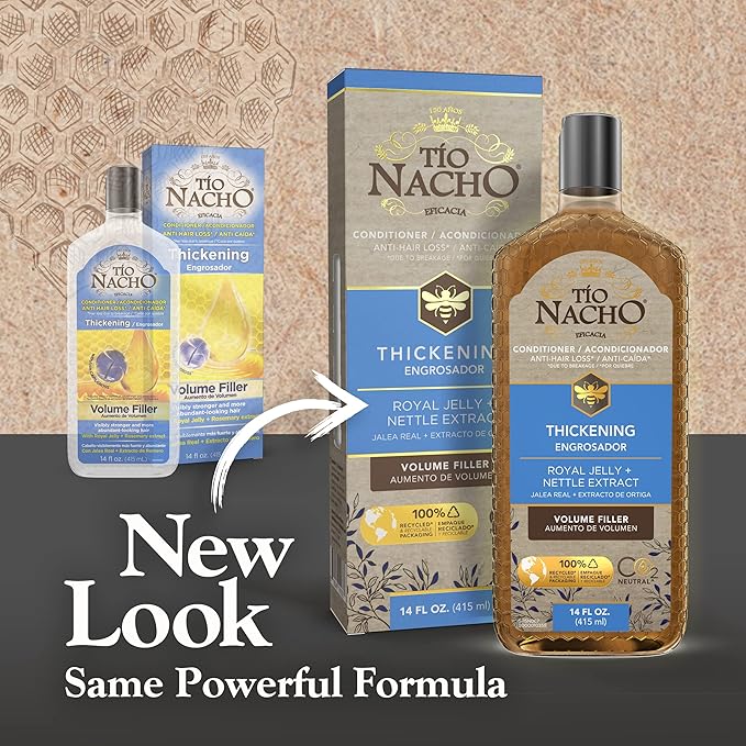 Tio Nacho Anti Hair Loss Thickening Volume Filler Conditioner with Royal Jelly & Rosemary, Volumizing and Body-Boosting Hair Care, 14 Fluid Ounces (Pack of 3)