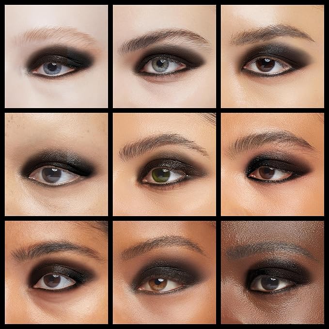 Erinde Black Matte Eyeshadow Palette, Single Black Smokey Pressed Powder Eye Shadow, Ultra-Blendable, Pigmented Color, Long Lasting, Halloween Goth Eye Makeup Palette, Cruelty-Free & Vegan