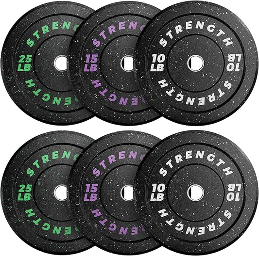 GIKPAL Bumper Plates 2-inch Rubber 10lbs-55lbs