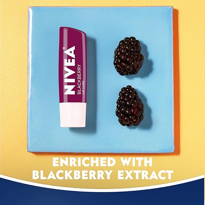 NIVEA Lip Balm, Blackberry Flavored Tinted