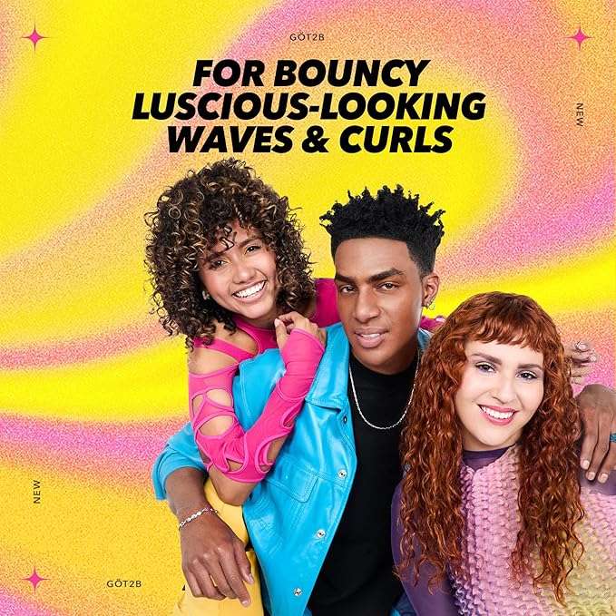 göt2b Curled Flexible Curl Foam, 6.7oz, for type 2-3 curls, wavy & curly hair, for bouncy curls, lightweight hold, no crunch formula