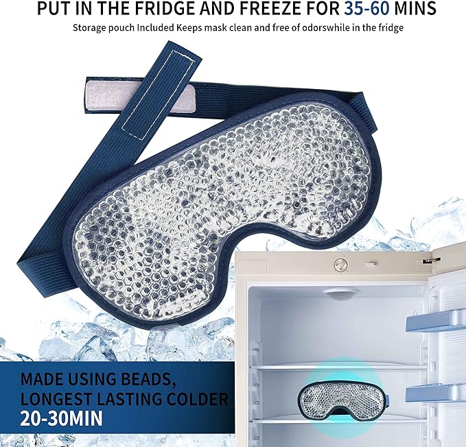 Cooling eye mask with gel