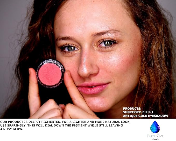 Sunkissed Shimmering Pink with Tints of Orange Blush Cruelty Free 4 G