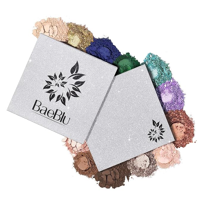 Glitter Mirror Empty Magnetic Reusable Eyeshadow Makeup Palette