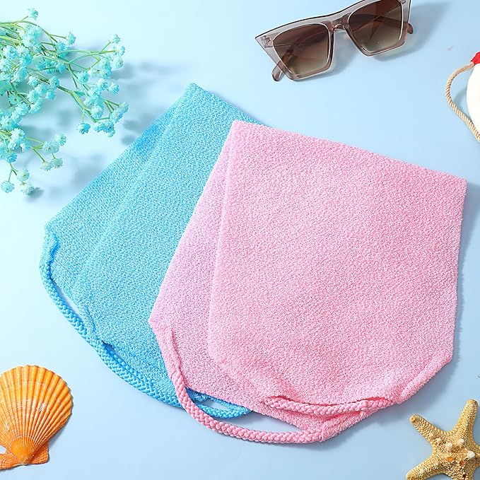 2pcs exfoliating back scrubber nylon