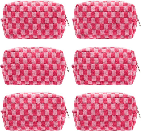 Pazimiik checkered makeup bag for