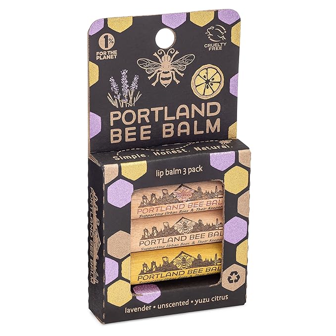 Portland Bee Balm Chapstick, Assorted 3-Pack