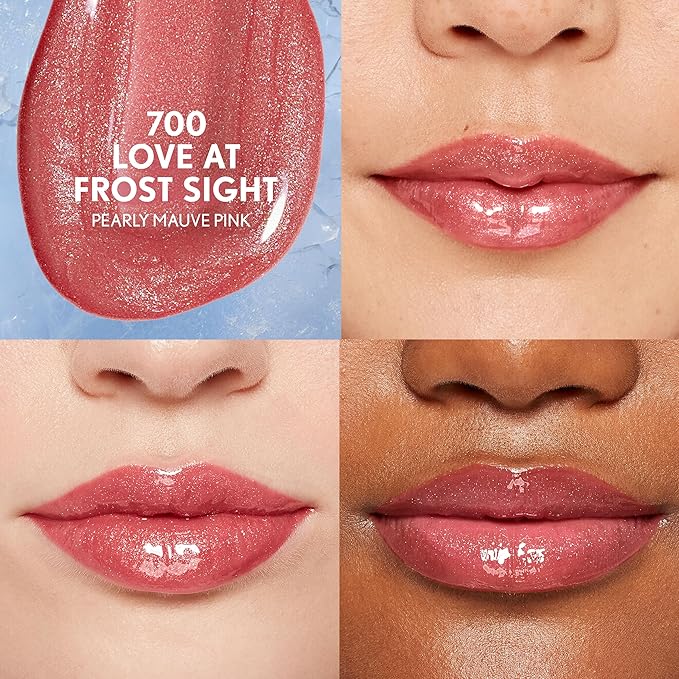 COVERGIRL Clean Fresh Yummy Plumper Lip Gloss, 700 Love At Frost Sight, Shiny, Vegan Formula, Easy to Apply, Minty Flavor, 0.33oz