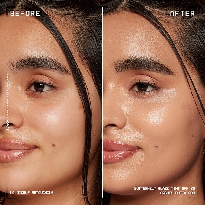 NYX PROFESSIONAL MAKEUP Buttermelt Glaze Soft Glow Skin Tint + SPF 30, Up To 12HR Wear, 03 Cashew Butta