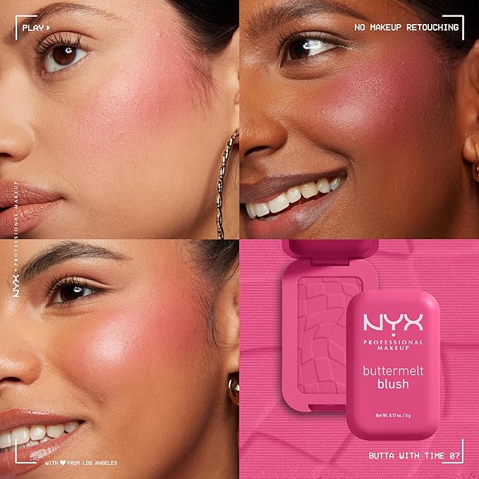 NYX PROFESSIONAL MAKEUP Buttermelt Powder Blush, Fade and With Time