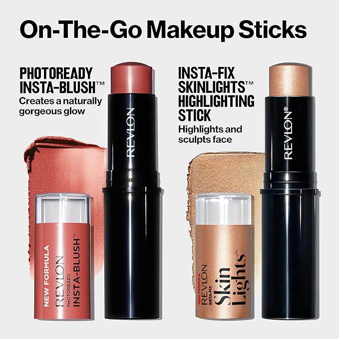 Revlon Blush Stick, PhotoReady Insta-Blush Face Makeup with Nude Kiss, 1.15 Oz