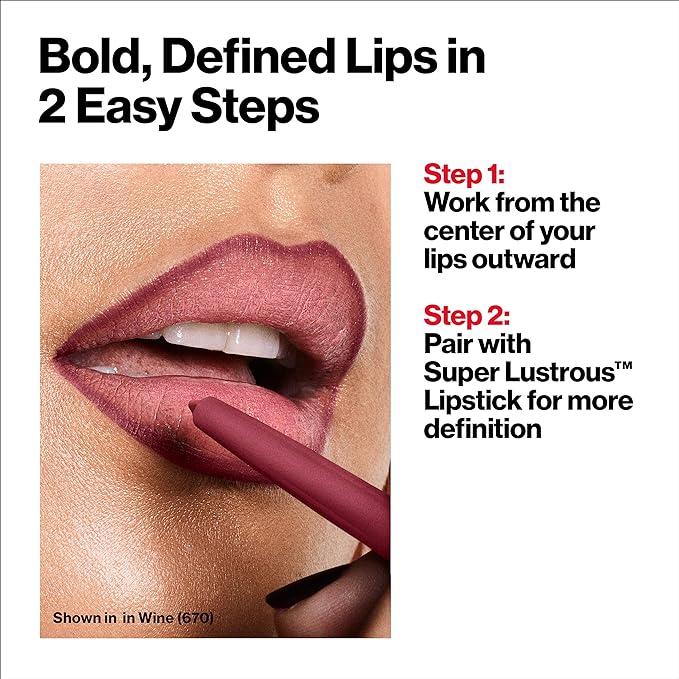 Revlon Colorstay Lip Liner with Built-In Sharpener, Valentine's Day Makeup Gifts for Women, Longwear Rich Colors, Smooth Application, 703 Mink, 0.01 oz