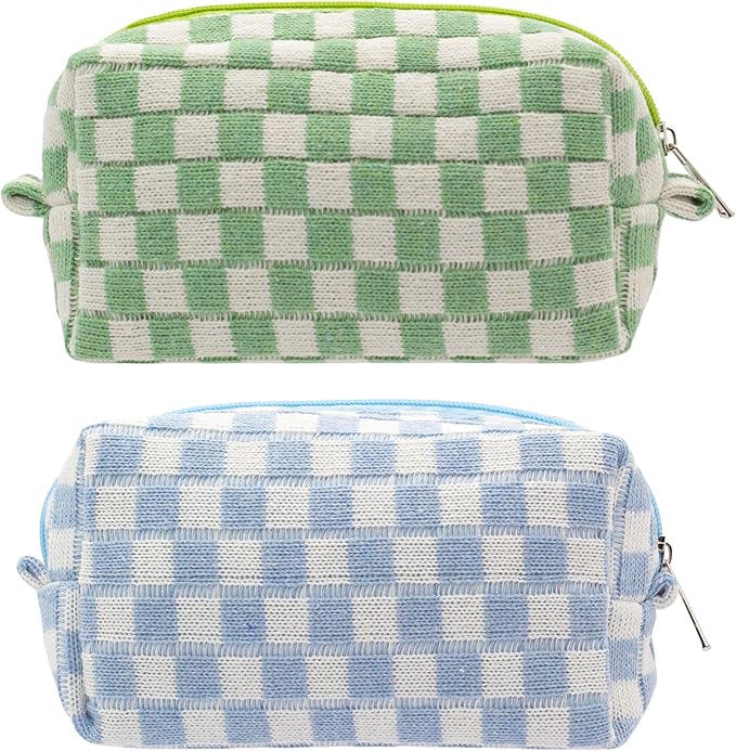 Pazimiik checkered makeup bag for