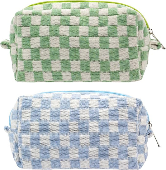 Pazimiik checkered makeup bag for