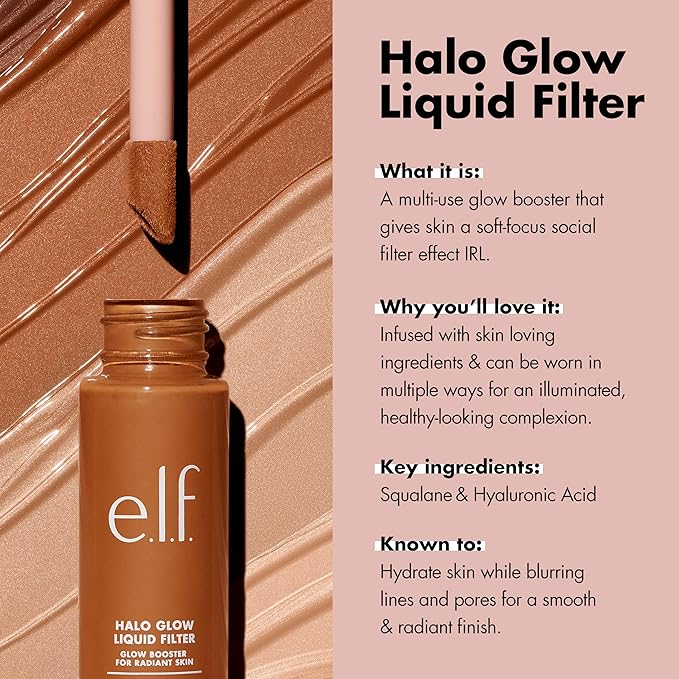 e.l.f. Halo Glow Liquid Filter, Complexion Booster For 0 Fair