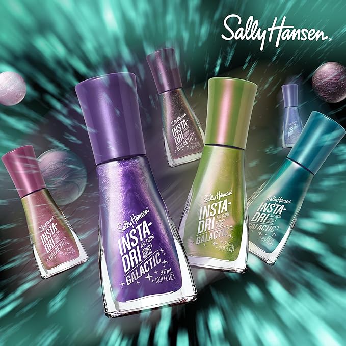 Sally Hansen Insta-Dri® Galactic, Center of the Universe, Quick Dry, Long Lasting, Streak-Free Shine, Metallic Green Nail Polish