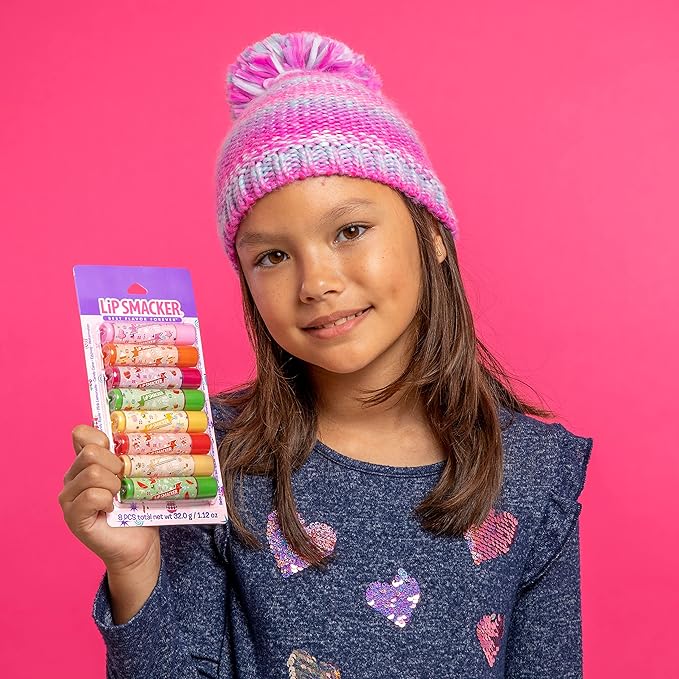 Lip Smacker Holiday Original & Best - 8 Moisturizing Lip Balms, Fun Assortment, Hydrating & Protecting - Vegan