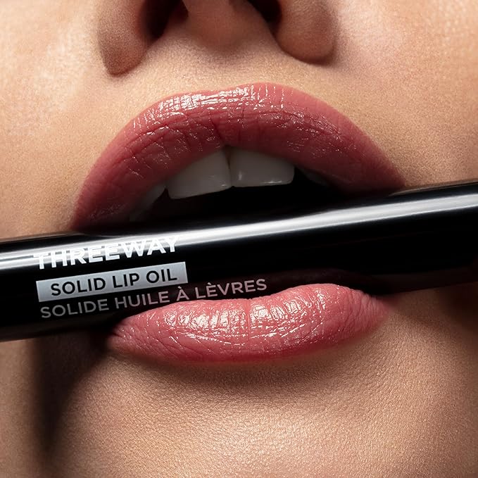 Deck of Scarlet Threeway Solid Lip Oil, Vegan Formula With Hyaluronic Acid and Hydrating Oil Blend, Glossy Finish - Espresso Riche