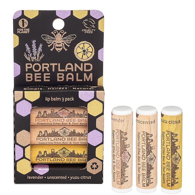 Portland Bee Balm Chapstick, Assorted 3-Pack