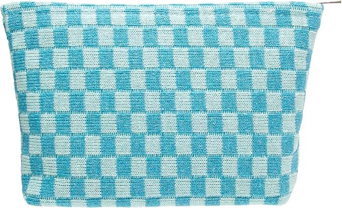 Pazimiik knitted checkered makeup bag
