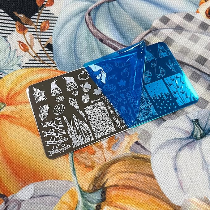 Fall nail stamping plate thanksgiving