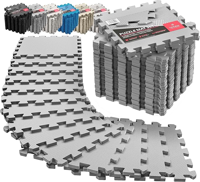Gym Flooring Set - Interlocking EVA Soft Foam 18 Pieces