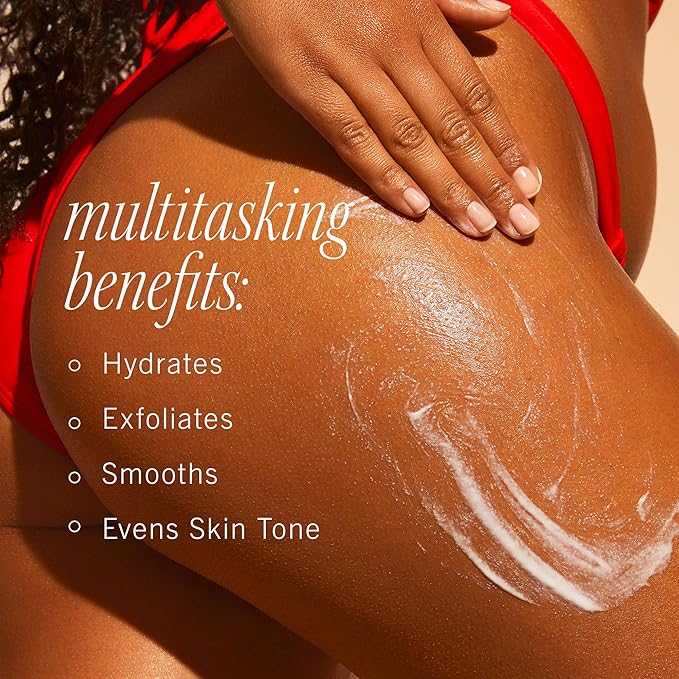 First Aid Beauty - KP Smoothing + Brightening Body Lotion with 10% AHA, Lactic Acid, Urea + Colloidal Oatmeal, Exfoliate + Moisturize, Banish Keratosis Pilaris Bumps, NEW Peach Scent (6. 7 fl oz)