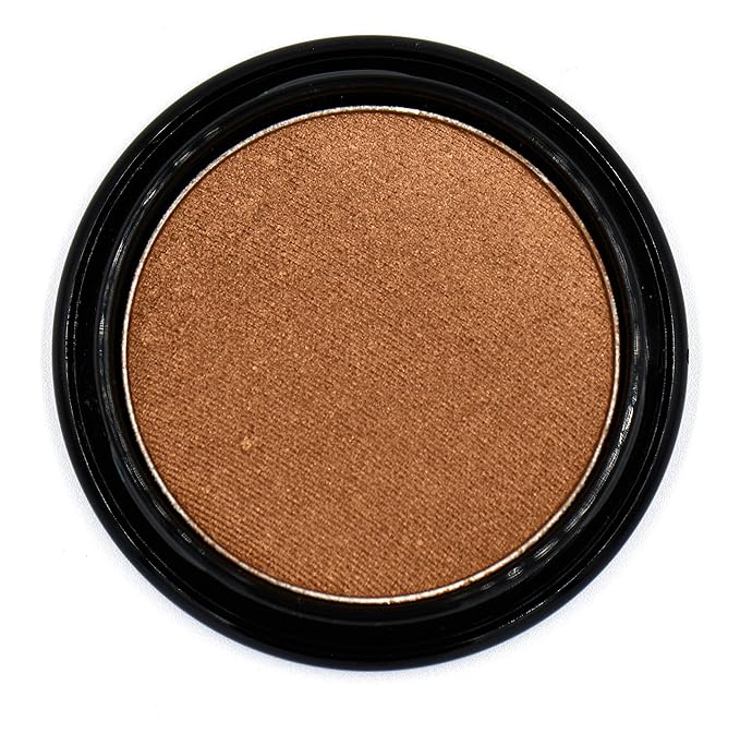 Sun Drenched Cinnamon Chocolate Brown Bronze Almond Gold Shimmer Pressed Powder Single Eyeshadow; Talc, Paraben & Cruelty Free