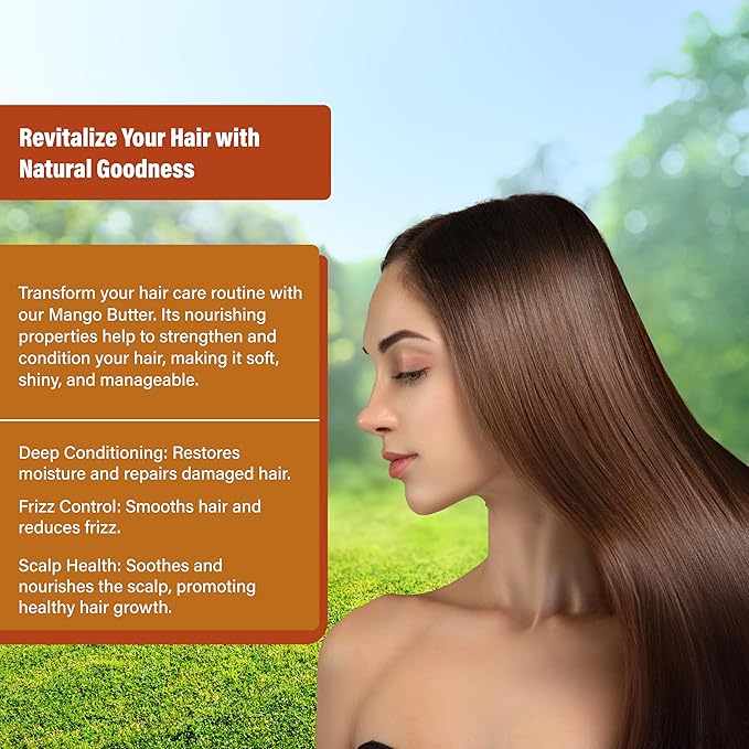 Raw Mango Butter 2 lbs. Bar - 100% Pure Natural Unrefined - Great for Skin, and Hair Growth. DIY Soap Making, Body Butters, Lotions and Creams.