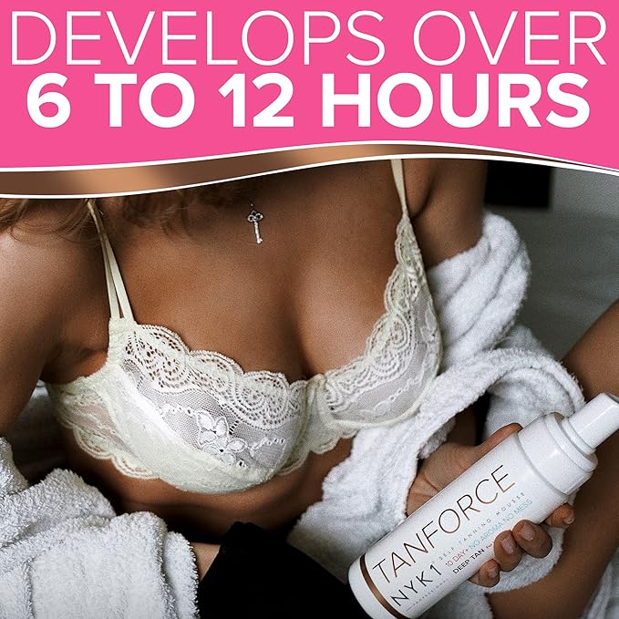 NYK1 Self Tanner Mousse Sunless Tanner (250ml) AWARD WINNING Self Tan Tanning Mousse Natural Tanning Lotion Self Tanner For Face and Body Tan - Self Tanning Lotion For Streak Free Fake Tan Bronzer