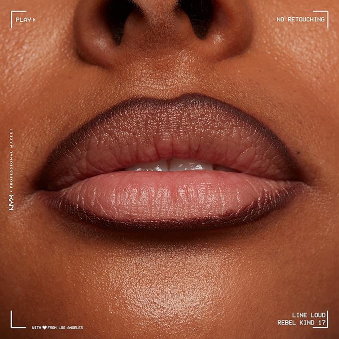 NYX PROFESSIONAL MAKEUP Line Loud Lip Liner, Longwear and Pigmented Lip Pencil with Jojoba Oil & Vitamin E - Rebel Kind (Chocolate Brown)