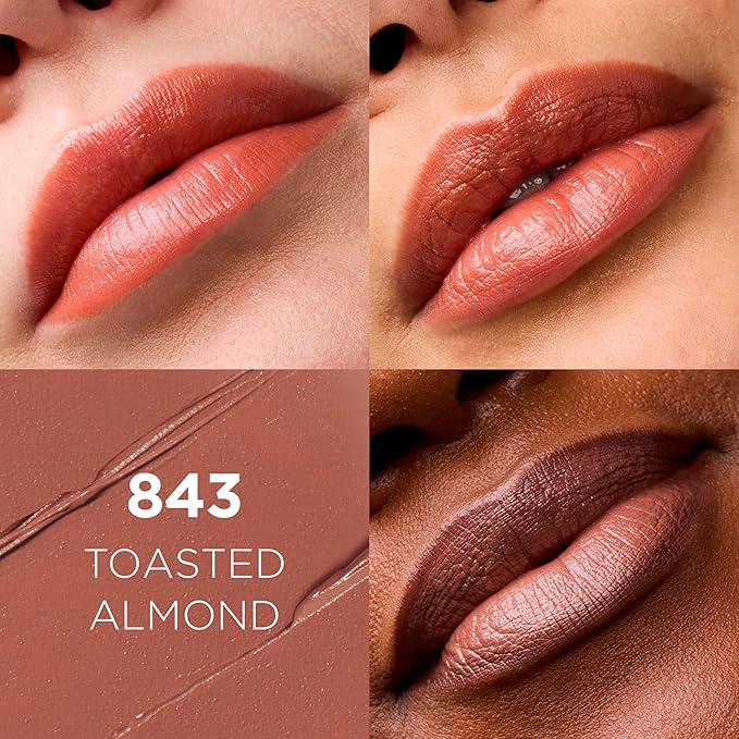 L'Oreal Paris Makeup Colour Riche Original Creamy, Hydrating Satin Lipstick, 843 Toasted Almond, 1 Count