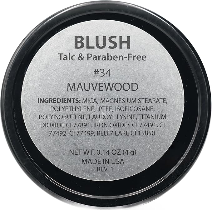 Mauvewood Deep Dark Pink Rose Blush Pressed Cheek Color Powder, Talc & Paraben Free, 4 Grams, No Animal Testing & Cruelty Free