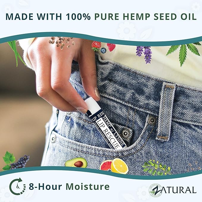 Hemp Lip Balm with L-Lysine-Heal, Moisturize,