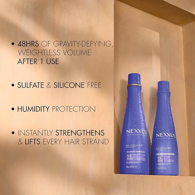 Nexxus Hy-Volume Weightless Lift Conditioner Protein Fusion with Collagen Protein & Hyaluronic Acid For Flat & Limp Hair for 48 Hours of Volume 13.5 Fl Oz
