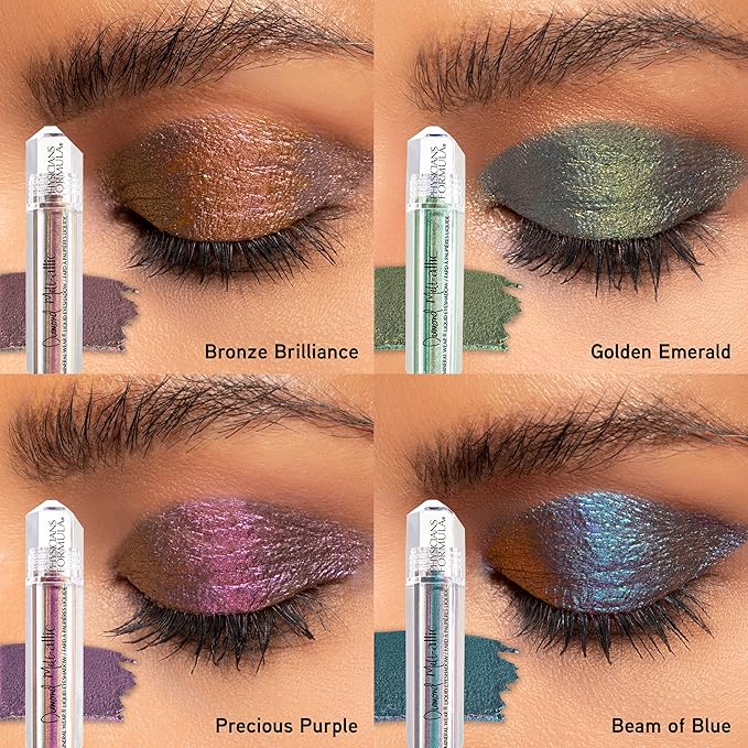 Cream Eyeshadow By Physicians Formula Mineral Wear Diamond Liquid Eyeshadow Metallic Shimmer, Golden Emerald Green