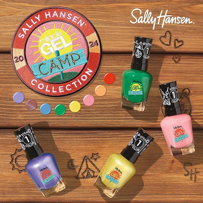 Sally Hansen Miracle Gel™, Summer Camp Catching Fireflies, Long Lasting, Gel-Like Formula, No UV Lamp Needed, Yellow Nail Polish